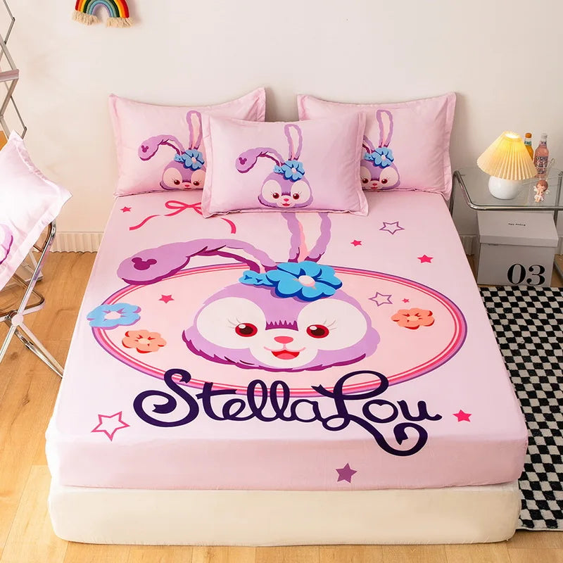 Pokemons Pikachus Bed Mattress Cover Kawaii Cartoon Hello Kitty Bed Linen Cover Fitted Sheet For Kids Adult Single Queen Size