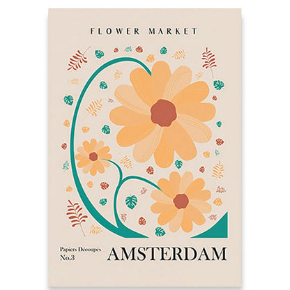 Plant and flower poster on canvas