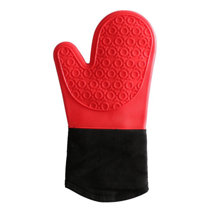 Silicone and cotton non-slip oven mitts, waterproof and heat resistant