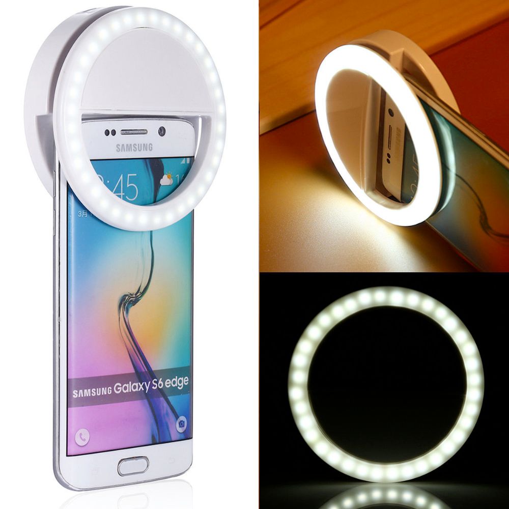 Round selfie light for cell phone