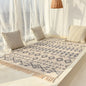 Nordic cotton and linen rug with fringe