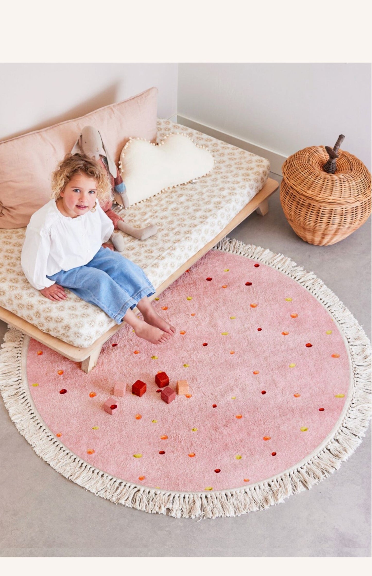 Round Carpet Bedroom Machine Washable Living Room Sofa Floor Mat