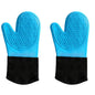 Silicone and cotton non-slip oven mitts, waterproof and heat resistant