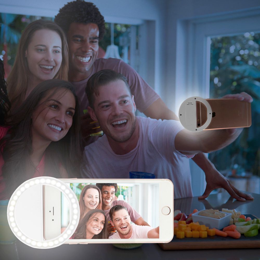 Round selfie light for cell phone