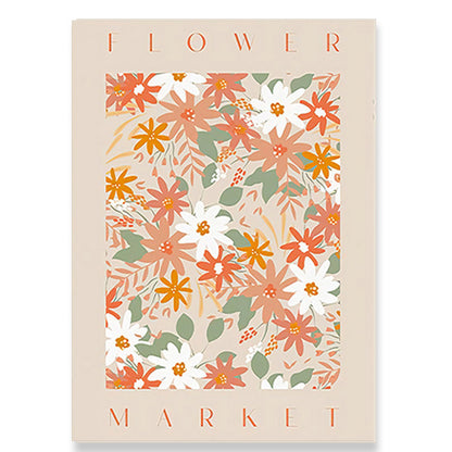 Plant and flower poster on canvas