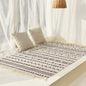 Nordic cotton and linen rug with fringe