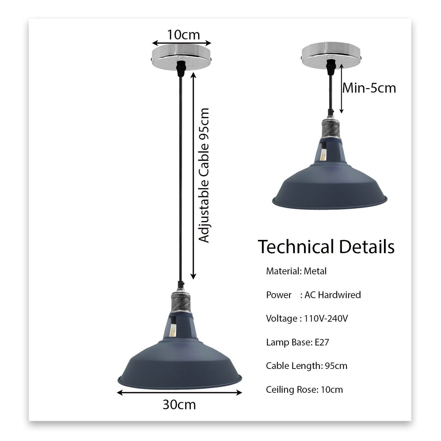 Modern Barn Shade Ceiling Light Fixture ~1116