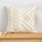 Beige and cream boho cushion cover with ethnic patterns