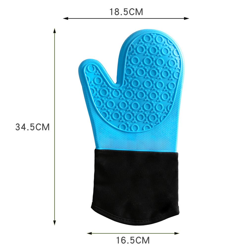 Silicone and cotton non-slip oven mitts, waterproof and heat resistant