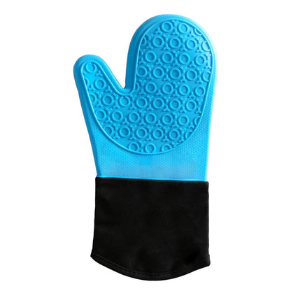 Silicone and cotton non-slip oven mitts, waterproof and heat resistant