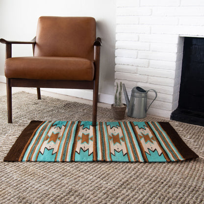 Monte Alban Southwestern Native American Turquoise Rug