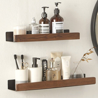 Nordic style bathroom shower wall storage shelf. (Shelf)