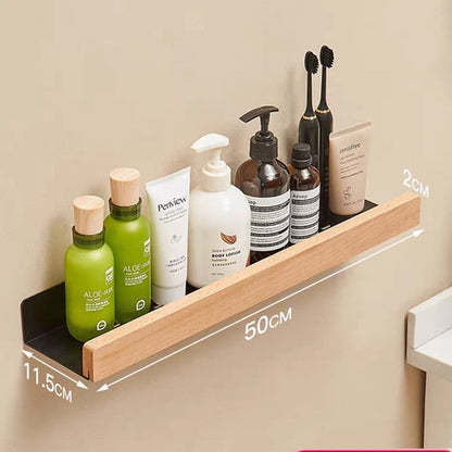 Nordic style bathroom shower wall storage shelf. (Shelf)