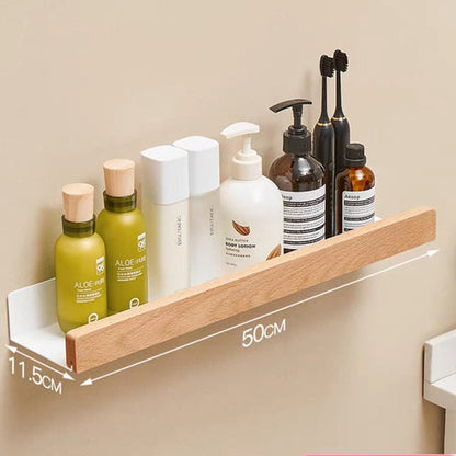 Nordic style bathroom shower wall storage shelf. (Shelf)