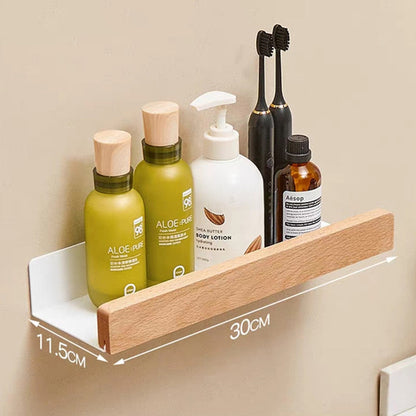 Nordic style bathroom shower wall storage shelf. (Shelf)