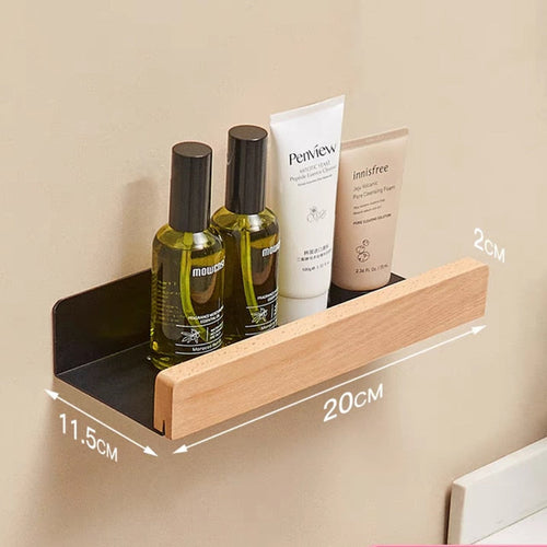 Nordic style bathroom shower wall storage shelf. (Shelf)