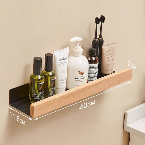 Nordic style bathroom shower wall storage shelf. (Shelf)