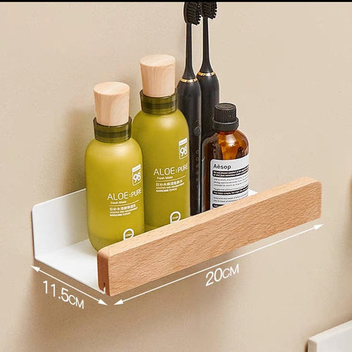 Nordic style bathroom shower wall storage shelf. (Shelf)