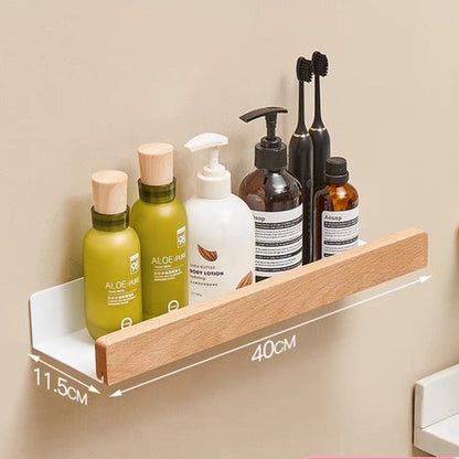 Nordic style bathroom shower wall storage shelf. (Shelf)