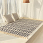 Nordic cotton and linen rug with fringe