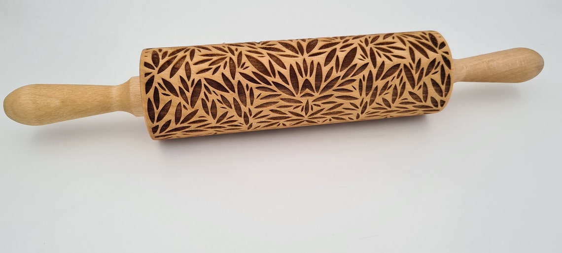 Natural wood engraved rolling pin