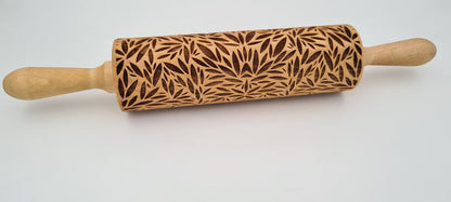 Natural wood engraved rolling pin