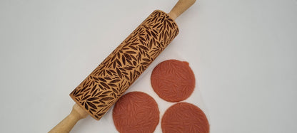 Natural wood engraved rolling pin