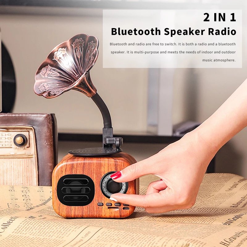 Retro style Bluetooth speaker.