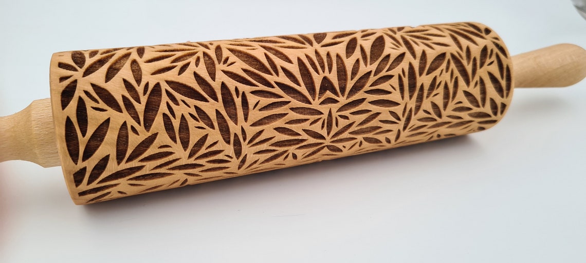 Natural wood engraved rolling pin