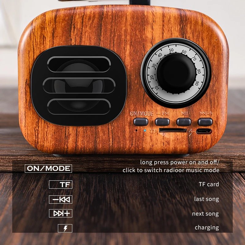 Retro style Bluetooth speaker.