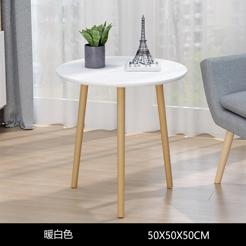 Nordic White Coffee Table Wood Round Portable Minimalist Creative Table Sofaside Small White Meuble De Salon Auxiliary Furniture 