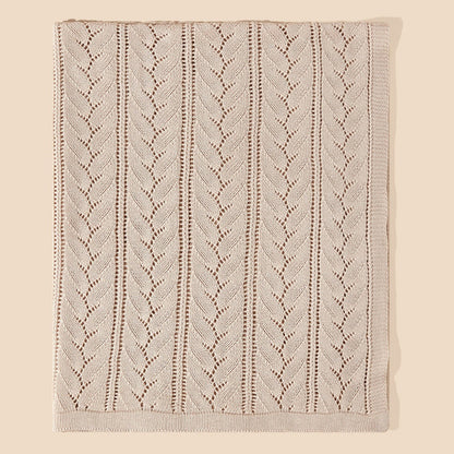 New Arrival Knitted Baby Blanket With Hollow Out Design: New Solid 