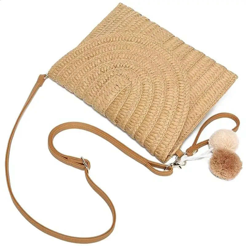 Woven raffia bag handbag for women.