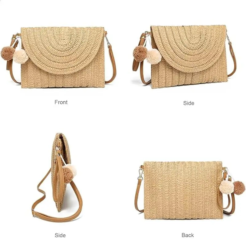 Woven raffia bag handbag for women.