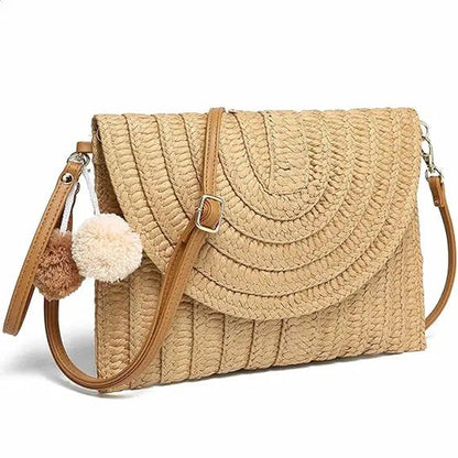 Woven raffia bag handbag for women.